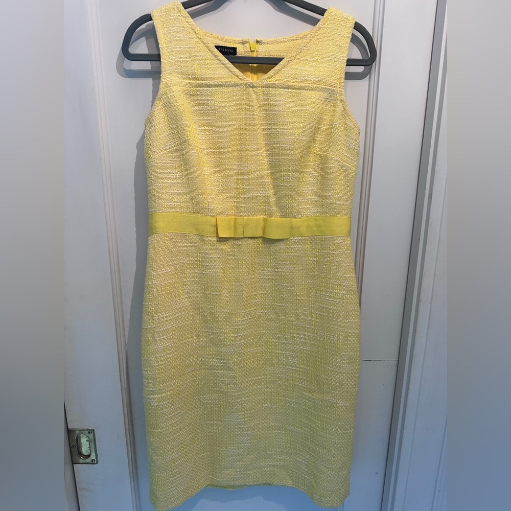 Talbots Yellow Textured Midi Dress